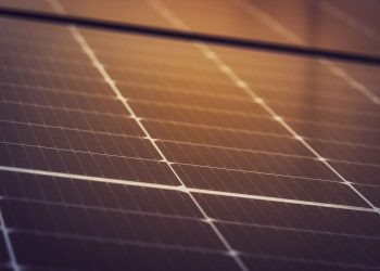 Close-up view of solar panels in Steiermark, Austria, showcasing clean energy technology.