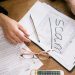 A close look at tax forms marked with scam, highlighting financial fraud risks.