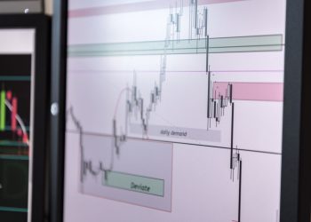 Detailed view of a trading chart analyzing cryptocurrency trends and market data.