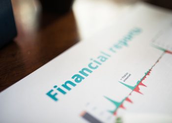 Detailed view of a financial report with a focus on graphs and data analysis.