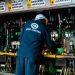 Worker supervises glass production at Kioo Limited factory in Dar es Salaam, Tanzania.